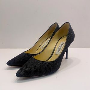 Jimmy Choo Black Metallic Mesh Romy Pumps